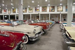 Some of the many cars in the collection of car enthusiast Jim Rogers Tuesday, September 20, 2011